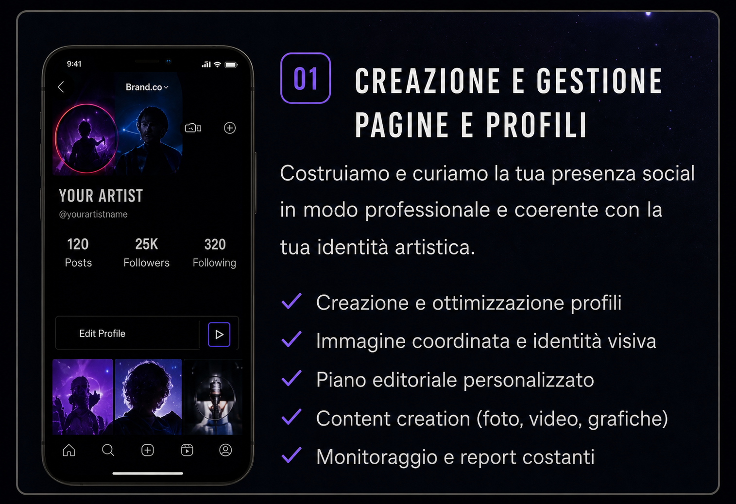 Creazione e gestione pagine e profili